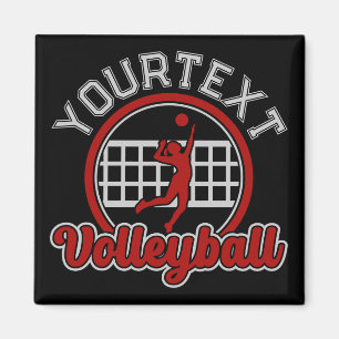 Volleyball ADNAME Spike Ball Attack Team Sport Magnet