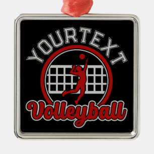 Volleyball ADNAME Spike Ball Attack Team Sport Ornament Aus Metall