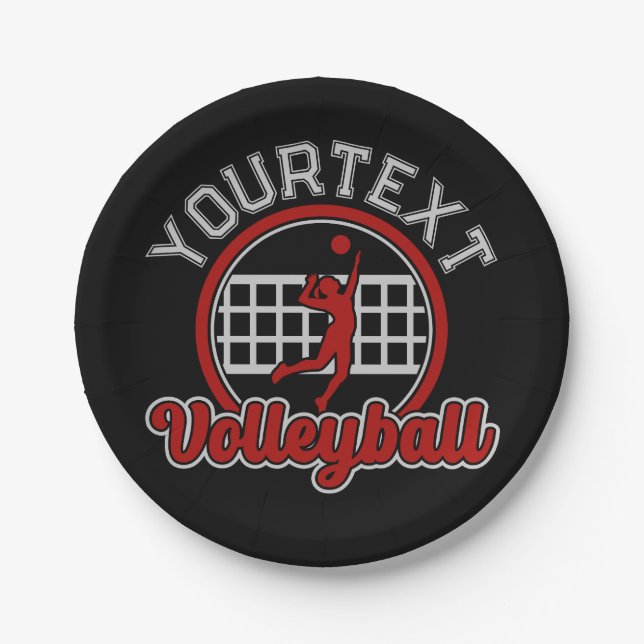 Volleyball ADNAME Spike Ball Attack Team Sport Pappteller (Vorderseite)