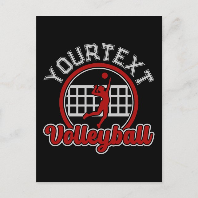 Volleyball ADNAME Spike Ball Attack Team Sport Postkarte (Vorderseite)