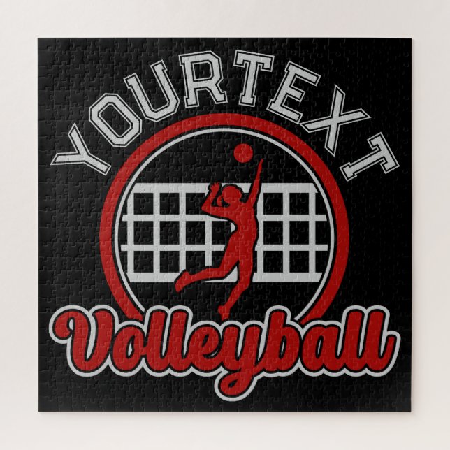 Volleyball ADNAME Spike Ball Attack Team Sport Puzzle (Vertikal)