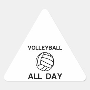 Volleyball all Day Dreieckiger Aufkleber