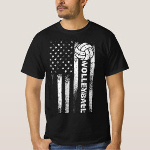 Volleyball American Flag Fun USA Patriotic Athlet T-Shirt