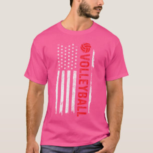 Volleyball American Flag Volleyball Spieler T-Shirt