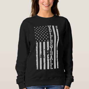 Volleyball Amerikanische Flagge Männer Frauen Kind Sweatshirt