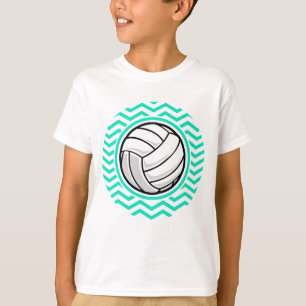 Volleyball; Aqua Green Zickzack T-Shirt