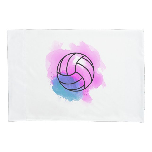 Volleyball-Aquarell Kissenbezug (Vorderseite)