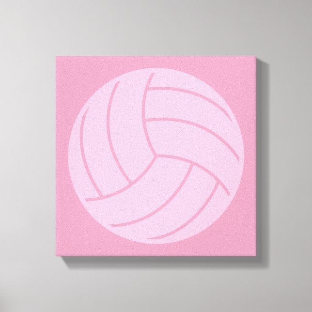 Volleyball Art Pink oder CUSTOM FARBE Leinwanddruck (Vorderseite)