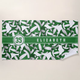 Volleyball-Athleten Grün weiß, benutzerdefinierte  Strandtuch