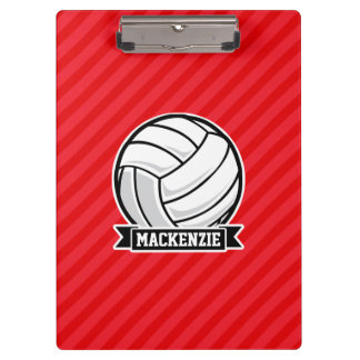 Volleyball auf roten Diagonalstreifen Klemmbrett