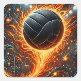 Volleyball-Aufkleber Quadratischer Aufkleber