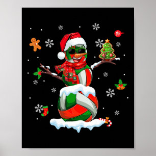 Volleyball Ausrüstung wie Snowman Sungles Xmas Pla Poster