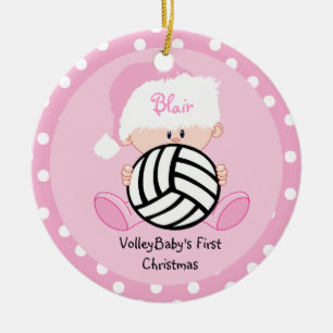 Volleyball-Baby-1. Weihnachten mit Namen Keramikornament