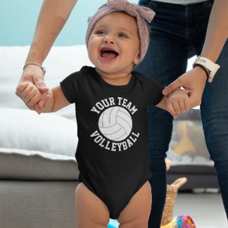 Volleyball-Babys-Teamname, Spielername und -nummer Baby Strampler