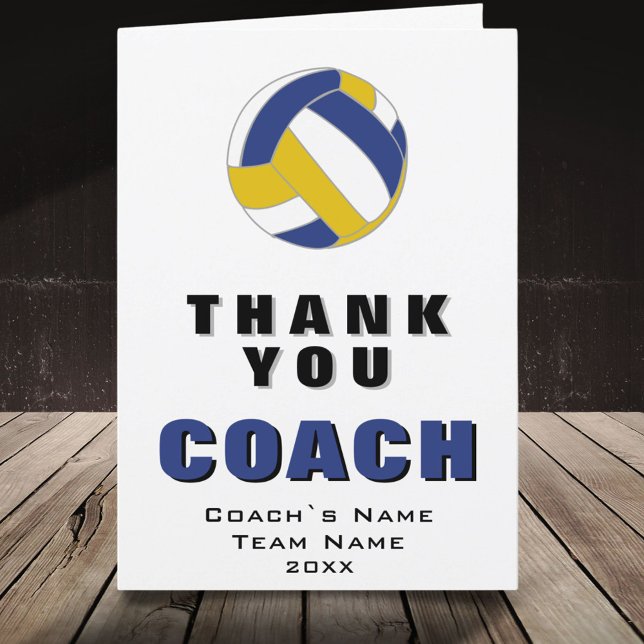 Volleyball Ball Danke, Coach Card Dankeskarte (Von Creator hochgeladen)