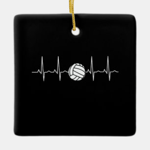 Volleyball Ball Heartbeat Keramikornament