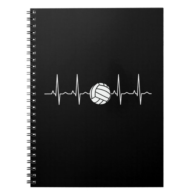 Volleyball Ball Heartbeat Notizblock (Vorderseite)