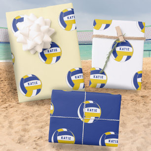 Volleyball Ball Muster Kinder Name Geburtstag Einw Geschenkpapier Set