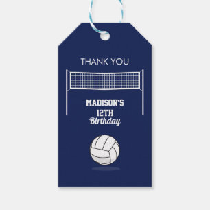 Volleyball Ball & Net Navy Blau Geburtstagsname Al Geschenkanhänger