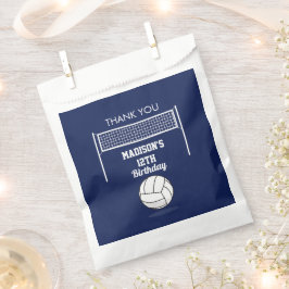 Volleyball Ball & Net Navy Blue Geburtstagsnamenal Geschenktütchen