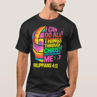 Volleyball-Ball Tie Dye Ich kann alle Dinge durch T-Shirt