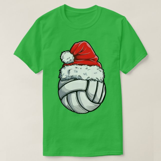 Volleyball Ball Weihnachtsmädchen Xmas Hat Spo T-Shirt (Design vorne)