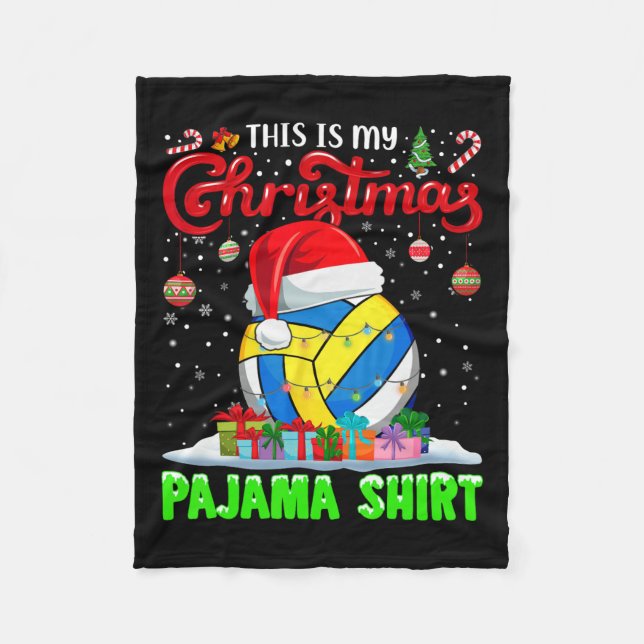 Volleyball Ball Weihnachtsmannmütze Weihnachtsbele Fleecedecke (Vorderseite)