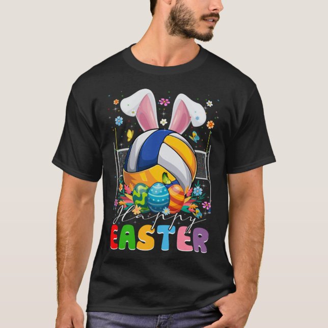 Volleyball Ball With Bunny Ears Easter Day Boys Ki T-Shirt (Vorderseite)