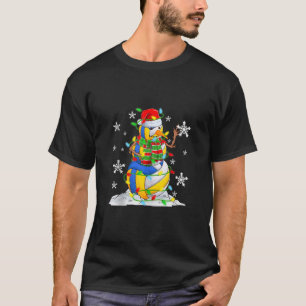Volleyball Bälle Schneemann Weihnachtsbaum Lichter T-Shirt