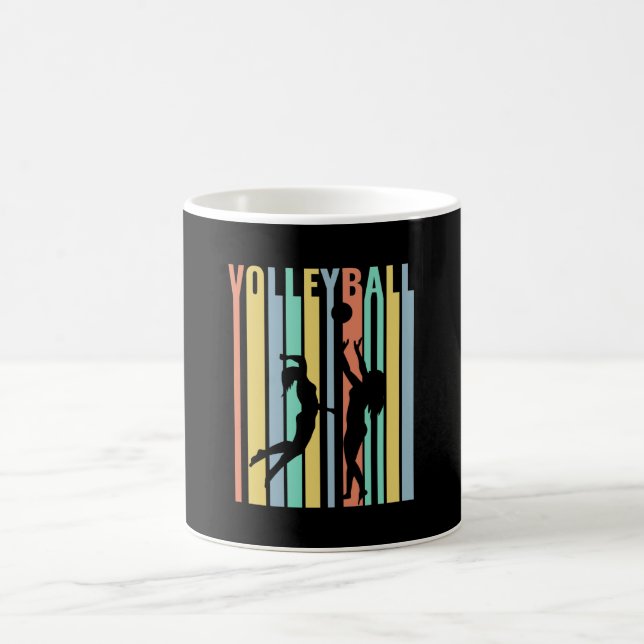 Volleyball Beachvolleyball Retro Kaffeetasse (Mittel)