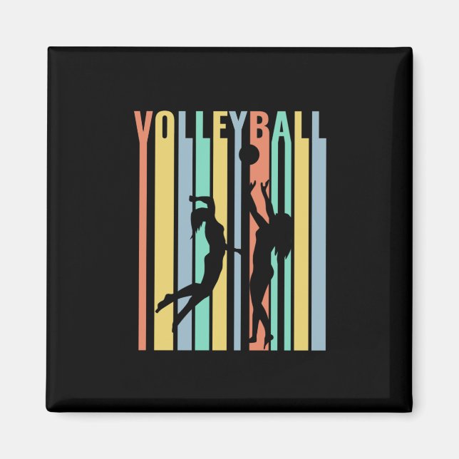 Volleyball Beachvolleyball Retro Magnet (Vorne)