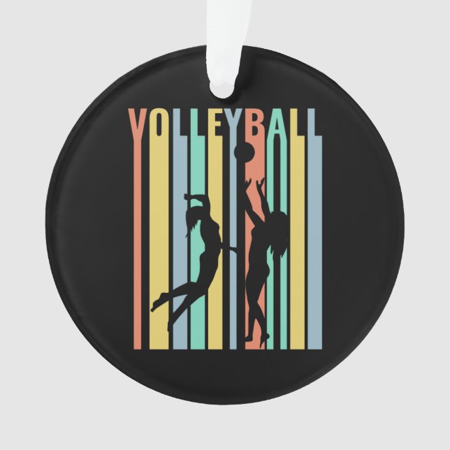 Volleyball Beachvolleyball Retro Ornament (Vorderseite)