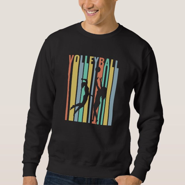 Volleyball Beachvolleyball Retro Sweatshirt (Vorderseite)