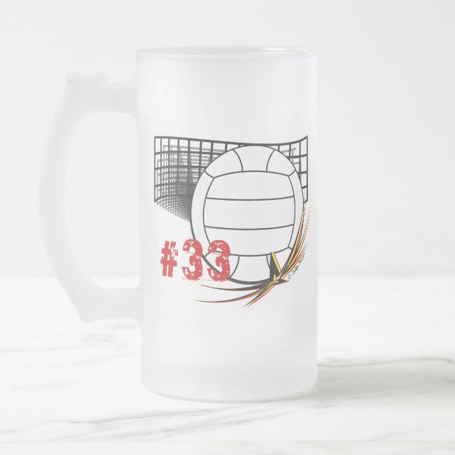 Volleyball-Bier-Tasse Mattglas Bierglas (Links)