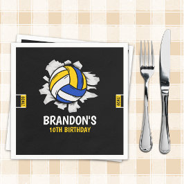 Volleyball Birthday Party | Blue & Yellow Serviette