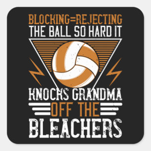 Volleyball - Blockieren Sie den Ball so hart Quadratischer Aufkleber