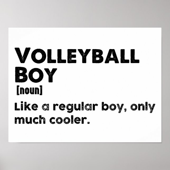 Volleyball Boy Funny Definition Poster (Vorne)