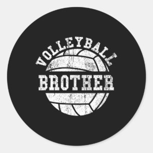 Volleyball Bruder für Männer und Kinder Runder Aufkleber