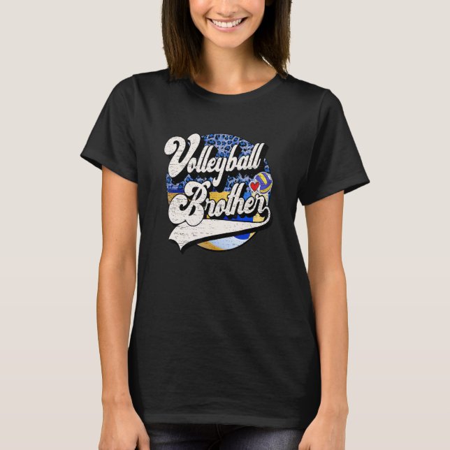 Volleyball Bruder Vintag Volleyball Familienspiel T-Shirt (Vorderseite)