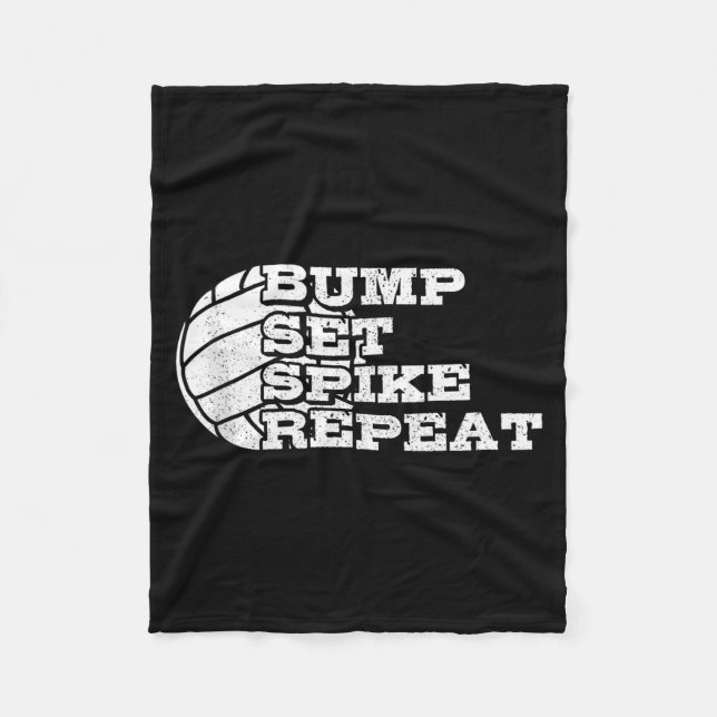 Volleyball Bump Set Ske Repeat Beach Volleyball Gi Fleecedecke (Vorderseite)