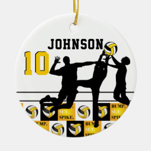 Volleyball 🏐 - Bump, Set, Spike - Gelb Keramik Ornament