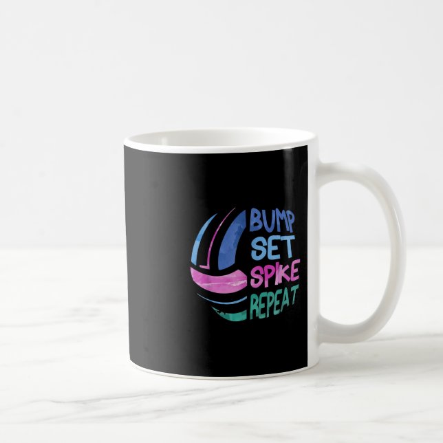 Volleyball Bump Set Spike Repeat Girls Teen Kaffeetasse (Rechts)