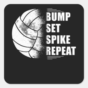 Volleyball Bump Set Spike Wiederholung Quadratischer Aufkleber
