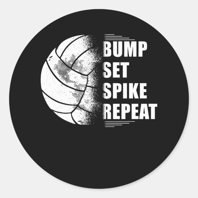 Volleyball Bump Set Spike Wiederholung Runder Aufkleber (Vorderseite)