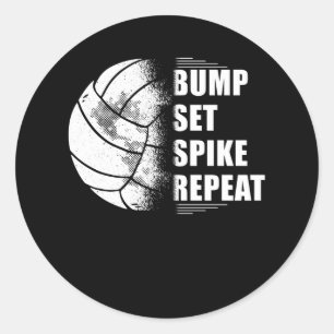 Volleyball Bump Set Spike Wiederholung Runder Aufkleber