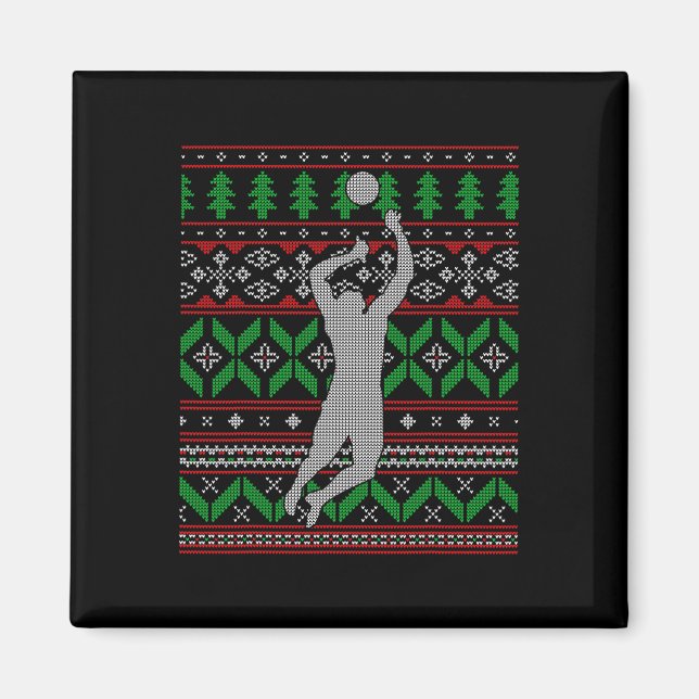 Volleyball Bump Set Uni High School Happ Magnet (Vorne)