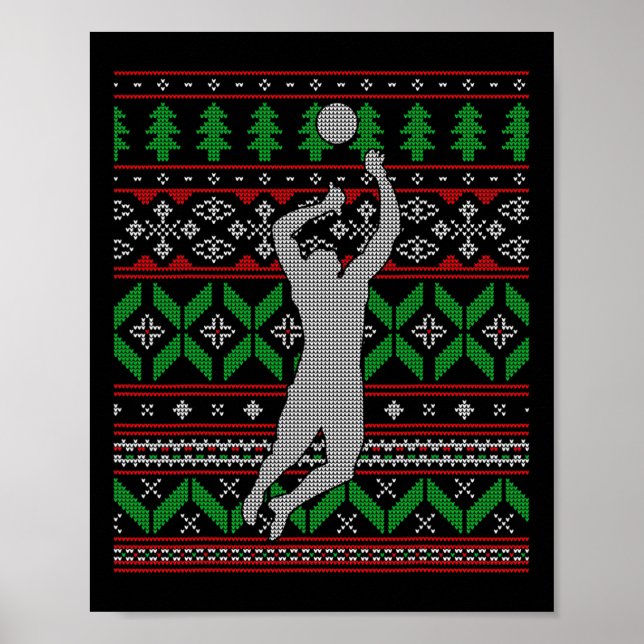 Volleyball Bump Set Uni High School Happ Poster (Vorne)