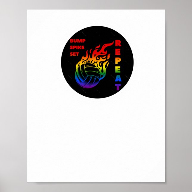 Volleyball Bump Spike Set wiederholen Poster (Vorne)