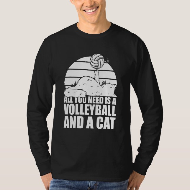 Volleyball Cats  Beach Vball Volleyball Cat T-Shirt (Vorderseite)