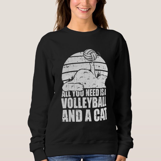 Volleyball Cats Vball Beach  Volleyball Cat Sweatshirt (Vorderseite)